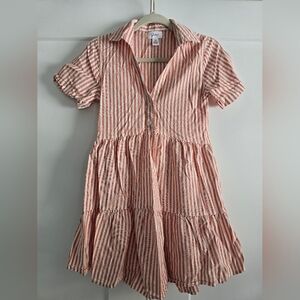 Japana Striped Salmon and White Dress